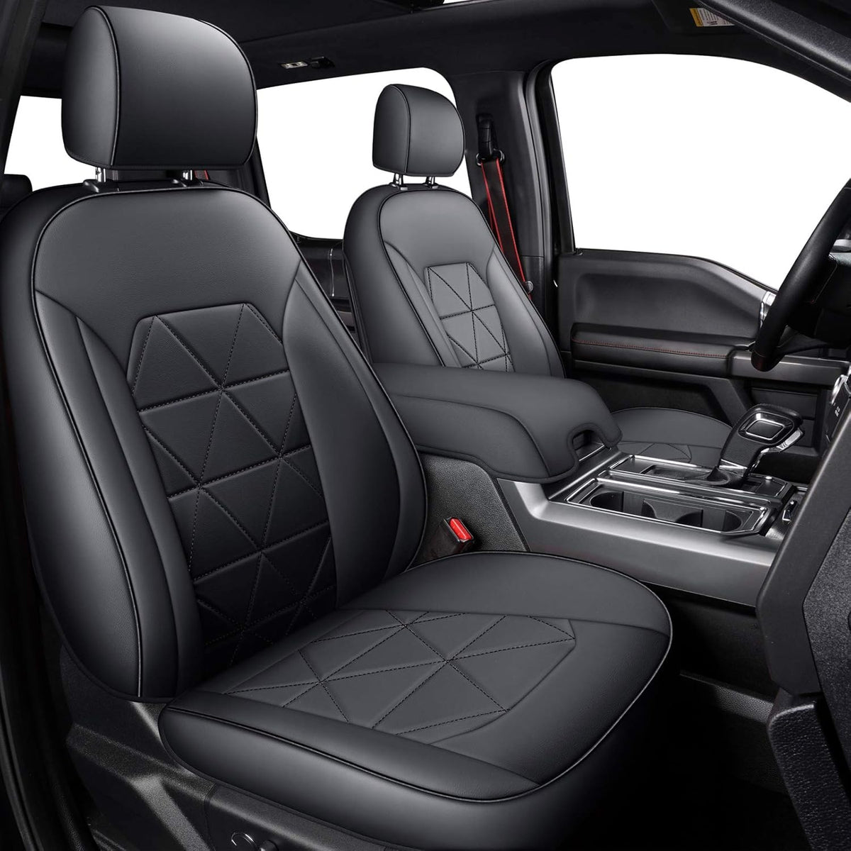 2 Front Seat Covers Custom Fit Black Q821