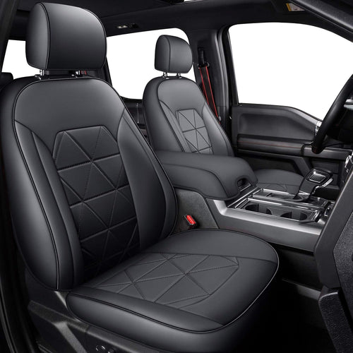 2 Front Seat Covers Custom Fit Black Q821