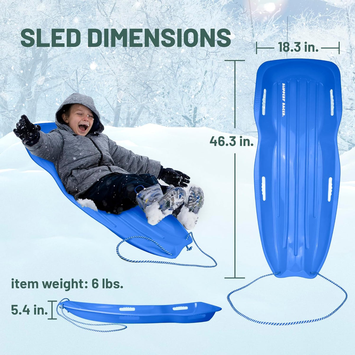 Flexible Plastic Toboggan Snow Sled B952288