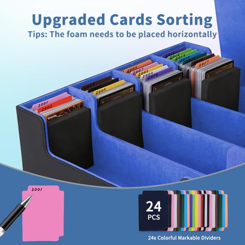 Trading Card Storage Box 4Rows, 3200+ Cards, with 24 Dividers & 4 Foam Stoppers C7690