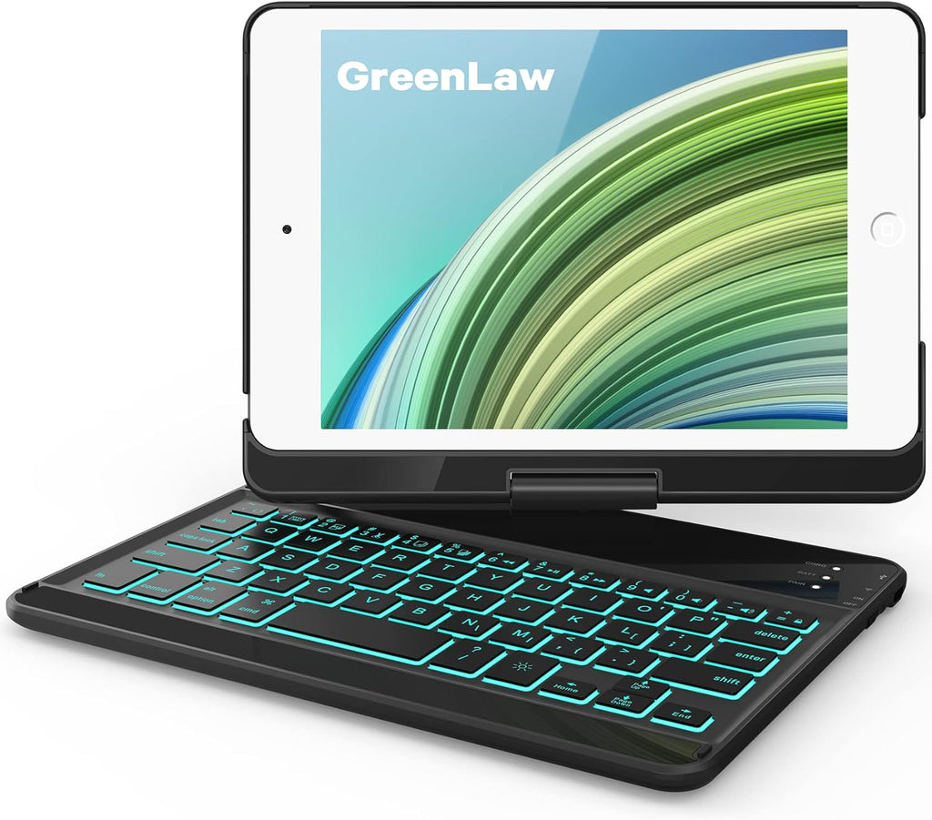 Black 360° Rotatable Backlit Keyboard Case for iPad Mini 5 / Mini 4 Q2237