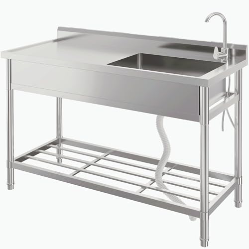 Stainless Steel Free-Standing Utility Sink, Single Bowl, 24x20x41 in R236923