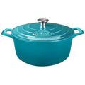 Round Blue Cast Iron Casserole B436548