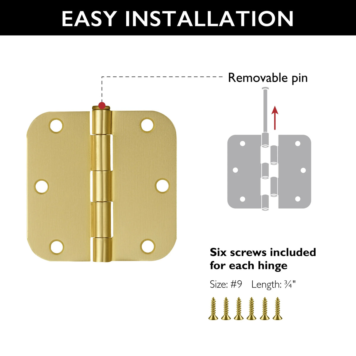 12-Pack 3.5-inch x 3.5-inch Steel Door Hinge X387