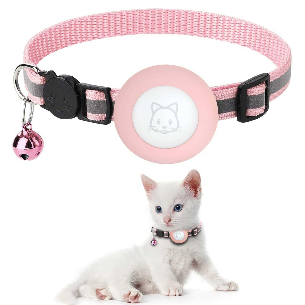 Breakaway Reflective Cat Collar with Air Tag Case K380