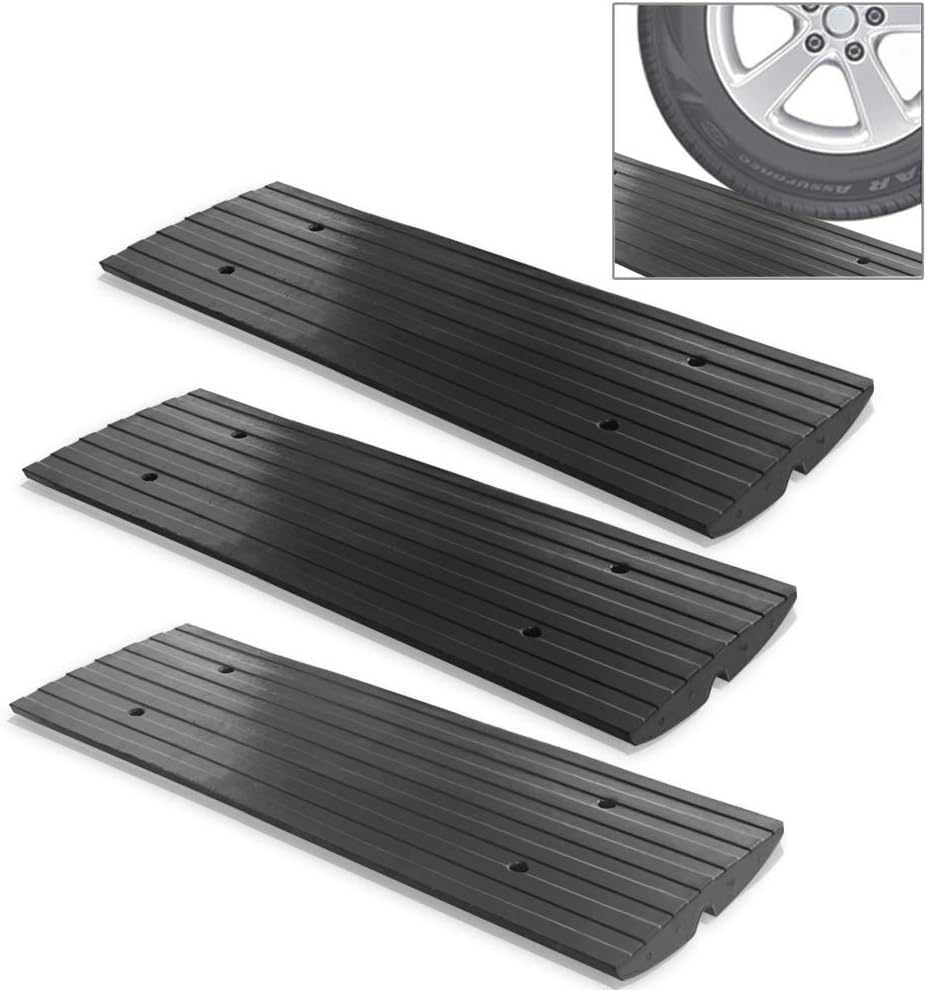 3 Pack Heavy Duty Rubber Curb Ramps L485711