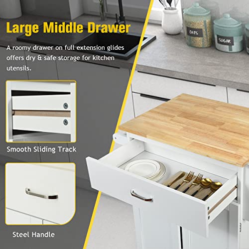 Kitchen Island Cart with Storage on Wheels T657703