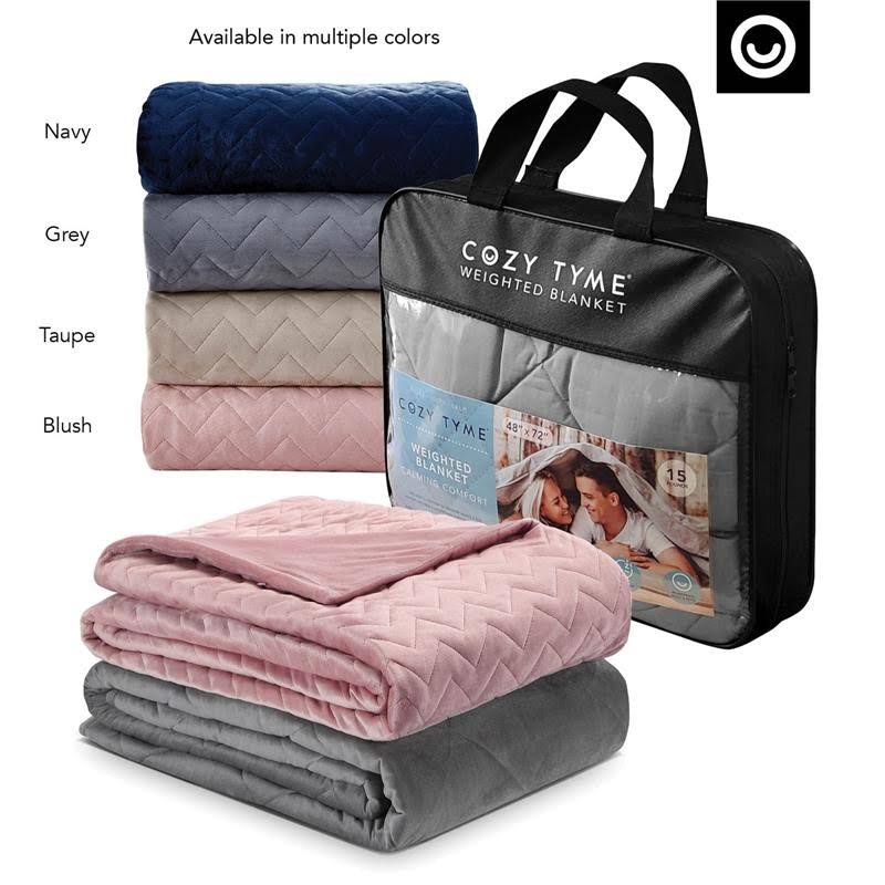 48 x 72 in. 8 lbs Navy Weighted Blanket H714