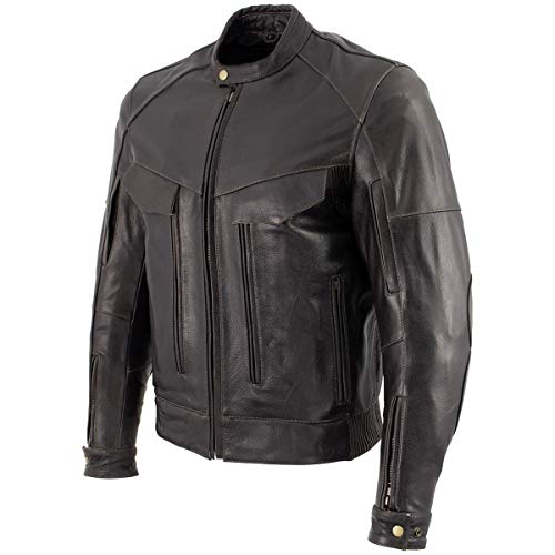 Retro Distressed Brown Leather Jacket I8491