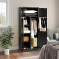 Metal Storage Cabinet with 2 Doors & 2 Drawers and Hanging Rod J94009