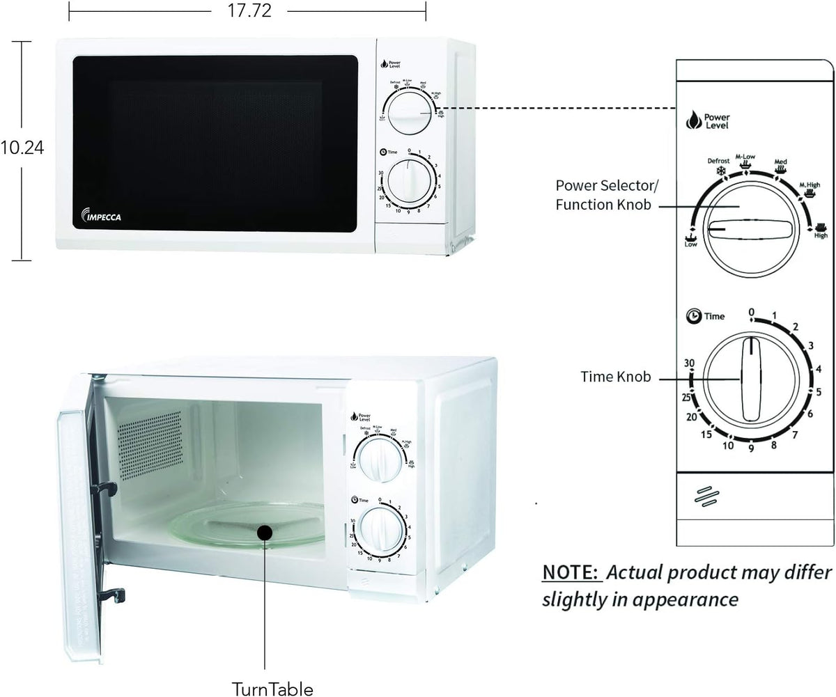 700-Watts 0.6 Cubic Feet White Countertop Microwave Oven C324