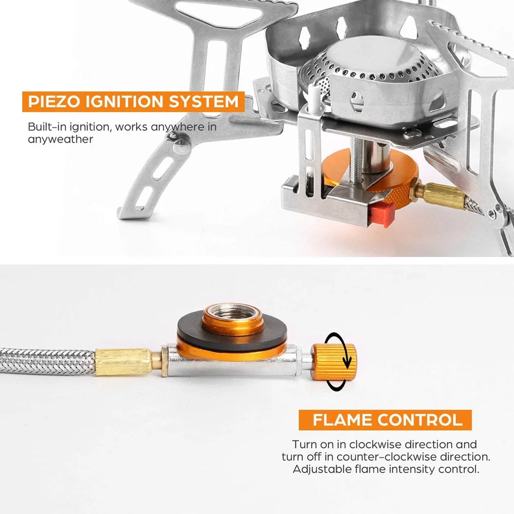 3500W Windproof Camping Folding Gas Mini Stove R8214