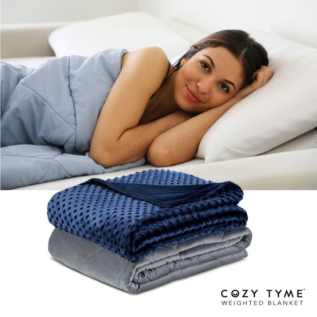 48 x 72 in. 8 lbs Navy Weighted Blanket H714