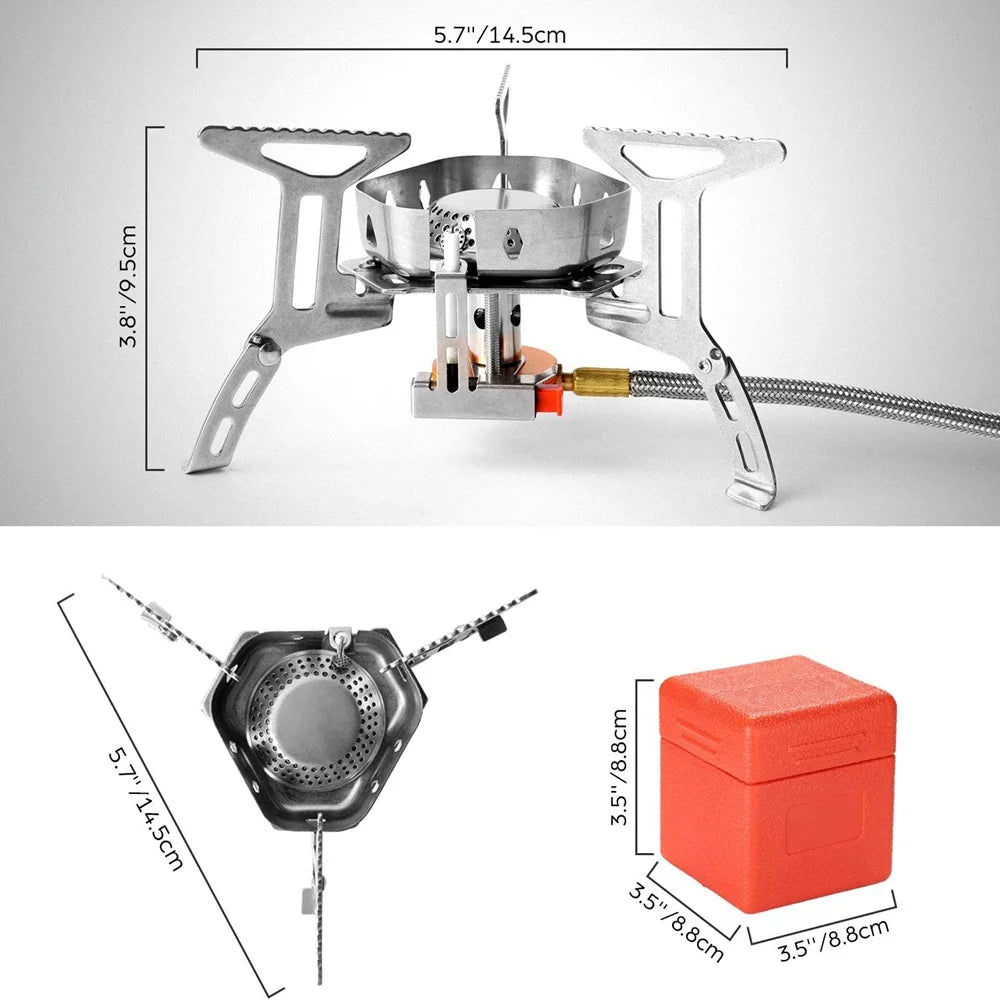 3500W Windproof Camping Folding Gas Mini Stove R8214