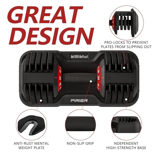 Adjustable Dumbbell 55LB Single Dumbbell Weight with Anti-Slip Metal Handle N7573