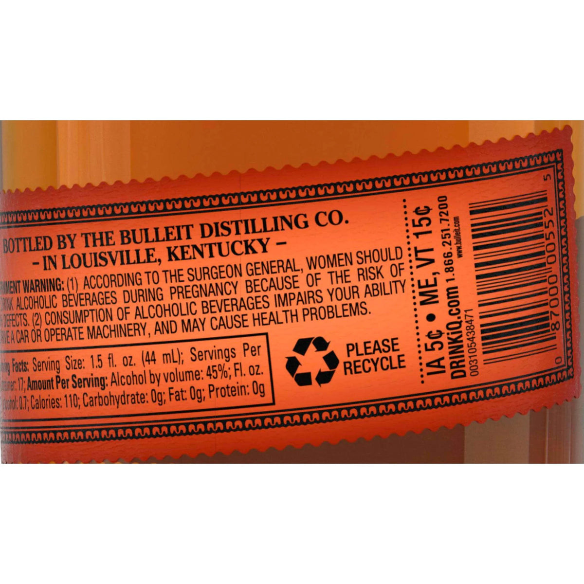 Bourbon Whiskey, 750 mL, 45% ABV E8501
