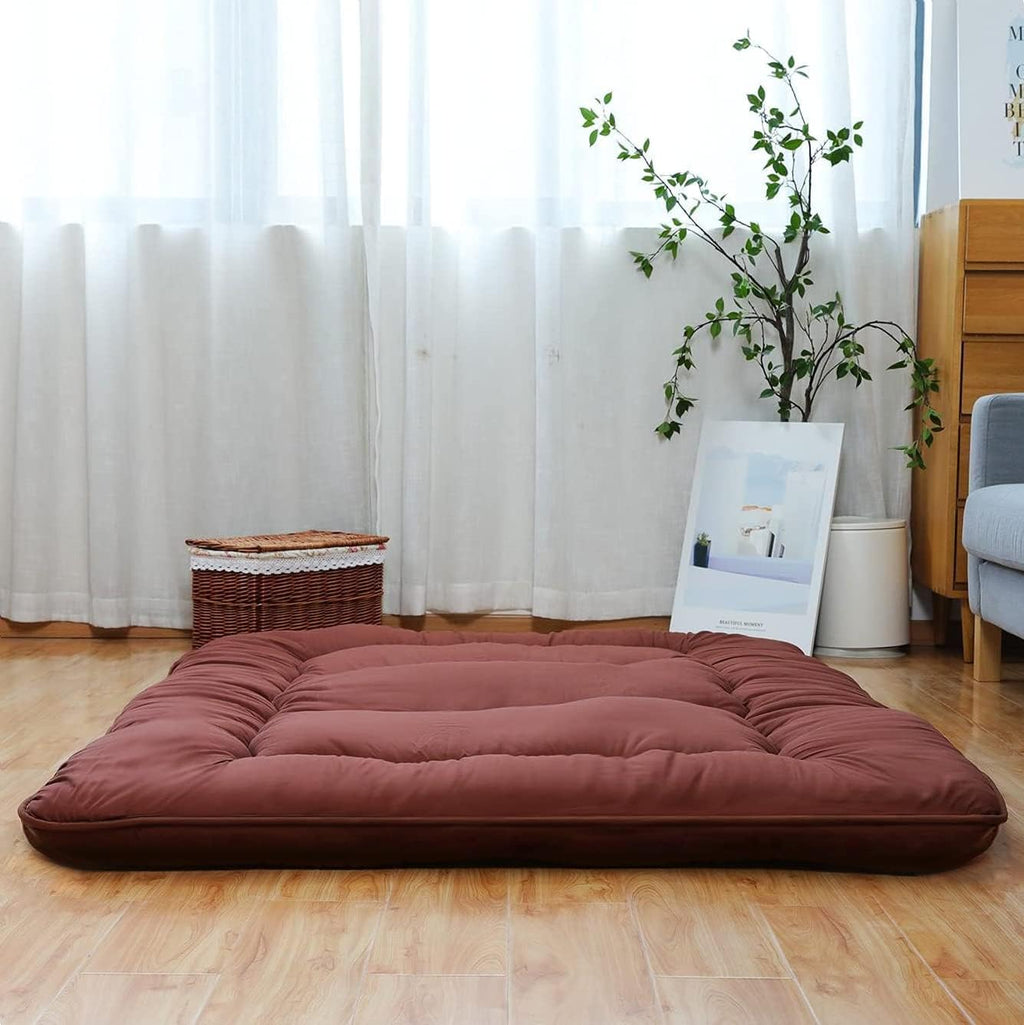 Japanese Floor Mattress Foldable Roll Up with Washable Cover O553390