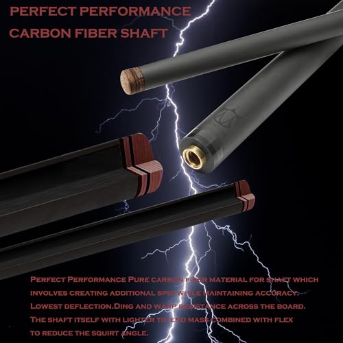 58" Carbon Fiber Pool Cue Stick Weight Adjustable 18OZ 20OZ P210666