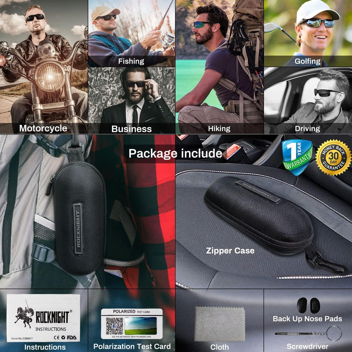 HD Polarized Sunglasses UV400 Protection I67852