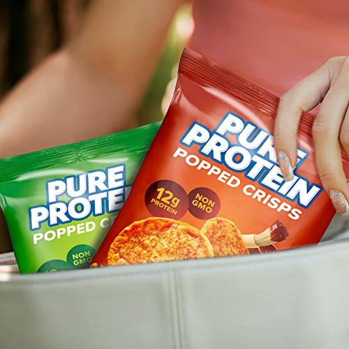 Sour Cream & Onion Popped Crisps, Gluten Free, High Protein Snack, 12g Protein, 12 Count T565499