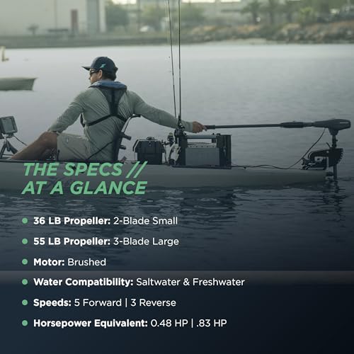55lb Thrust Transom Mounted Saltwater Electric Trolling Motor with LED Battery Indicator (24" Shaft) Y7779