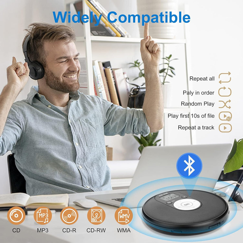 Portable Bluetooth CD Player with Anti-Skip Protection Q25332