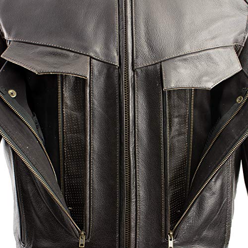 Retro Distressed Brown Leather Jacket I8491