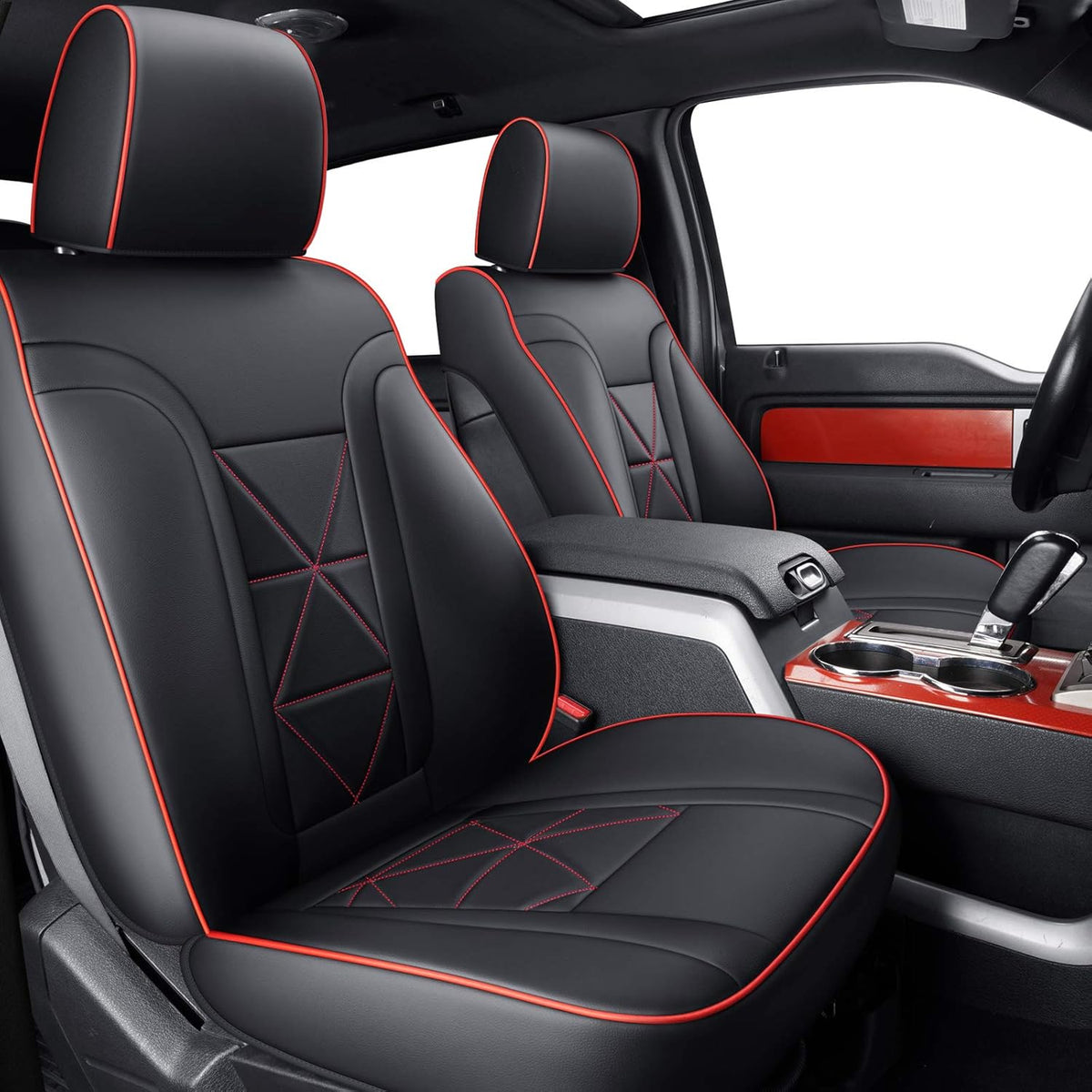 2 Front Seat Covers Custom Fit Black Q821
