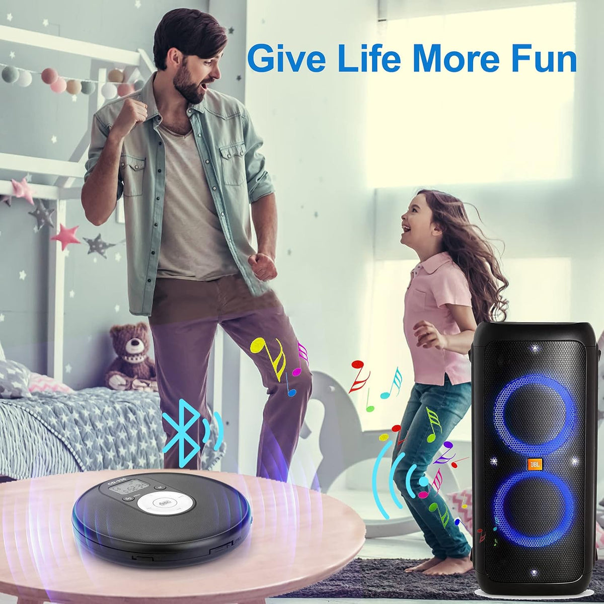 Portable Bluetooth CD Player with Anti-Skip Protection Q25332