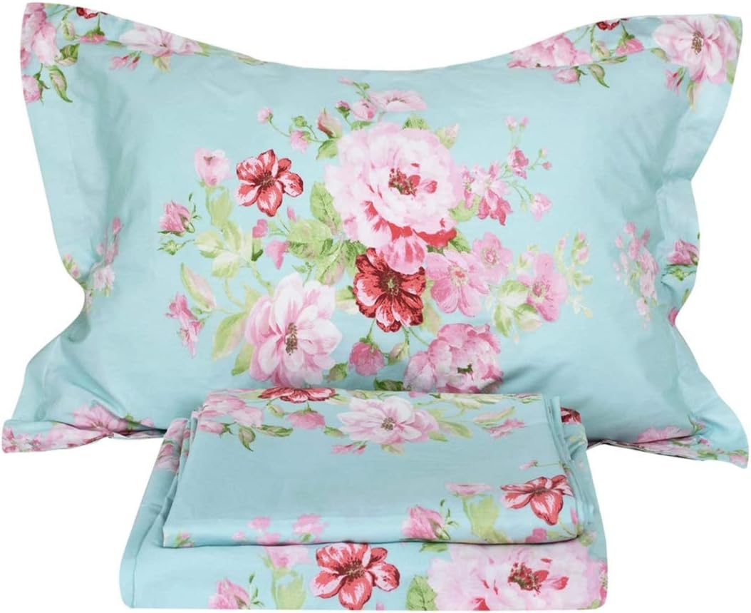 King Size 4-Piece 100% Cotton Floral Sheet Set L4284