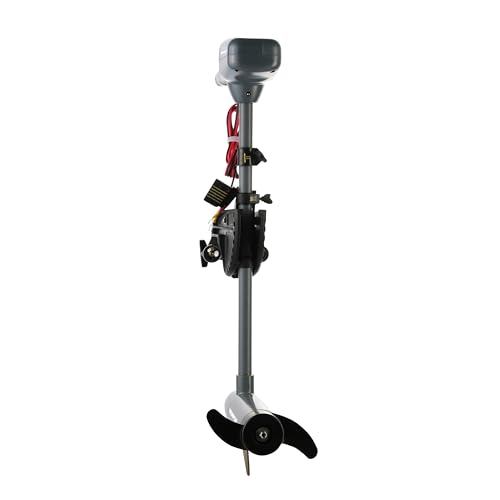 55lb Thrust Transom Mounted Saltwater Electric Trolling Motor with LED Battery Indicator (24" Shaft) Y7779