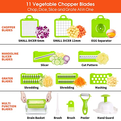 14 in 1 Multifunctional Vegetable Chopper with 8 Blades (Grey) P3237
