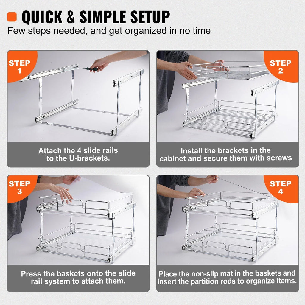 Heavy Duty Slide Out Cabinet Organizer D698