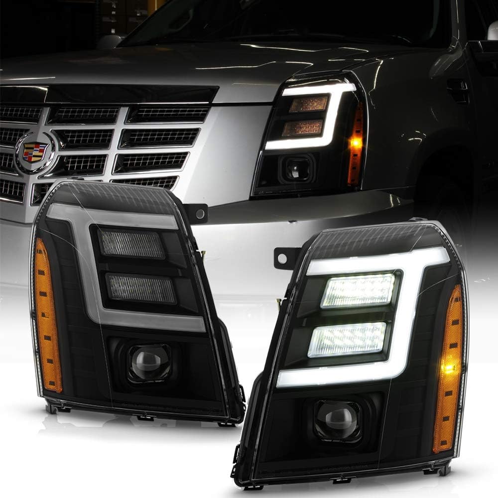 2007-2014 Cadillac Escalade Black Housing LED Projector Headlights Set O637