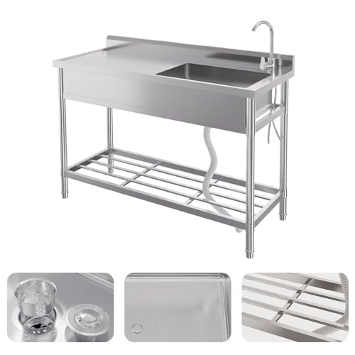 Stainless Steel Free-Standing Utility Sink, Single Bowl, 24x20x41 in R236923