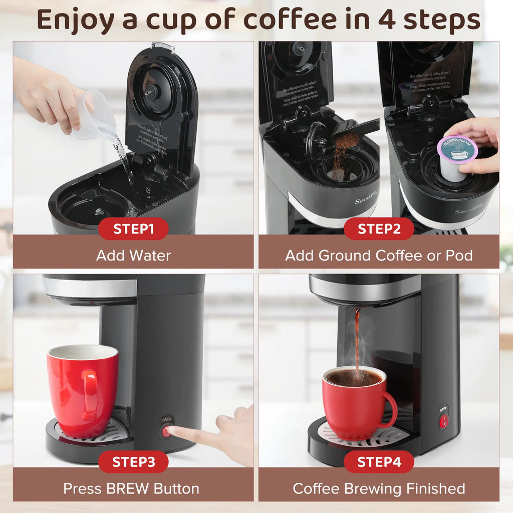 Single Serve Coffee Maker 12 Oz. Stainless Steel X534