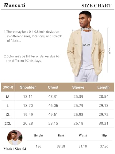 Mens Casual Linen Blazer Suit Jacket Two Button Slim Fit Lightweight Sport Coats F464105
