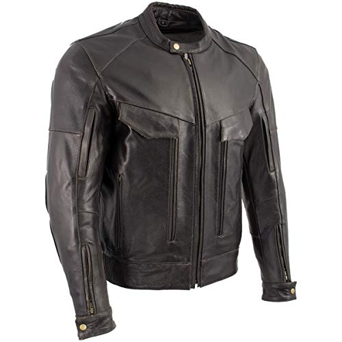 Retro Distressed Brown Leather Jacket I8491