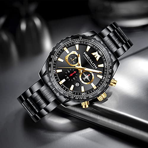 Mens Analog Quartz Chronograph Military Watch 46mm Stainless Steel W48377