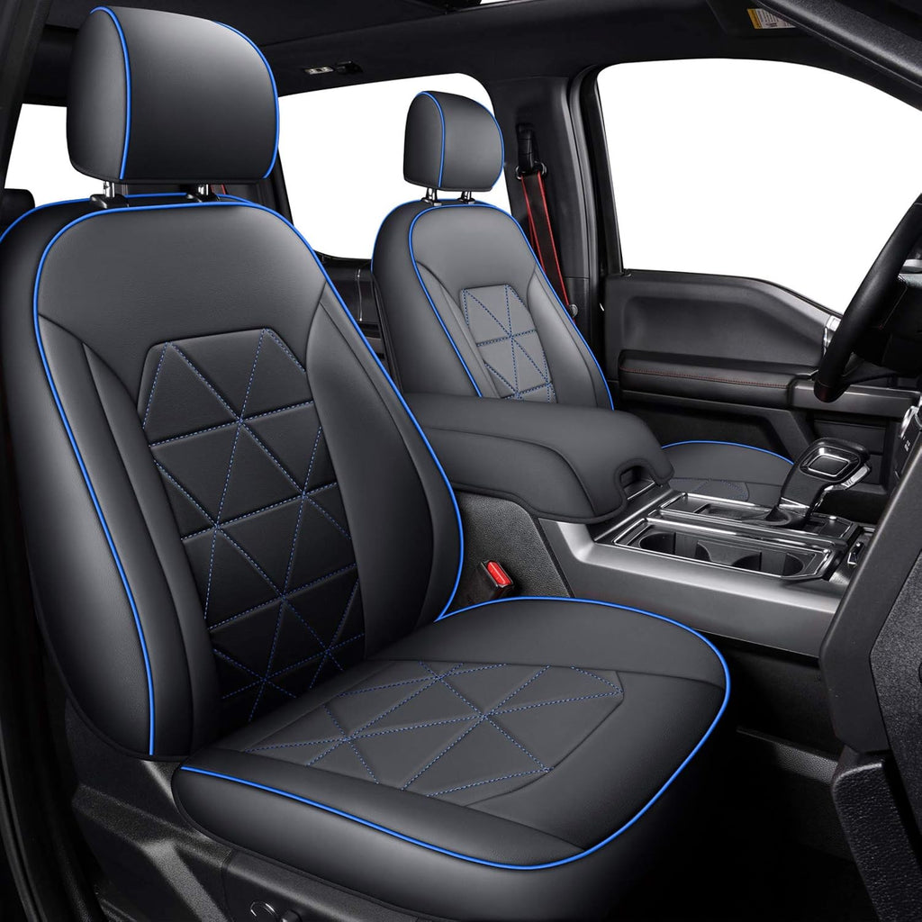 2 Front Seat Covers Custom Fit Black Q821