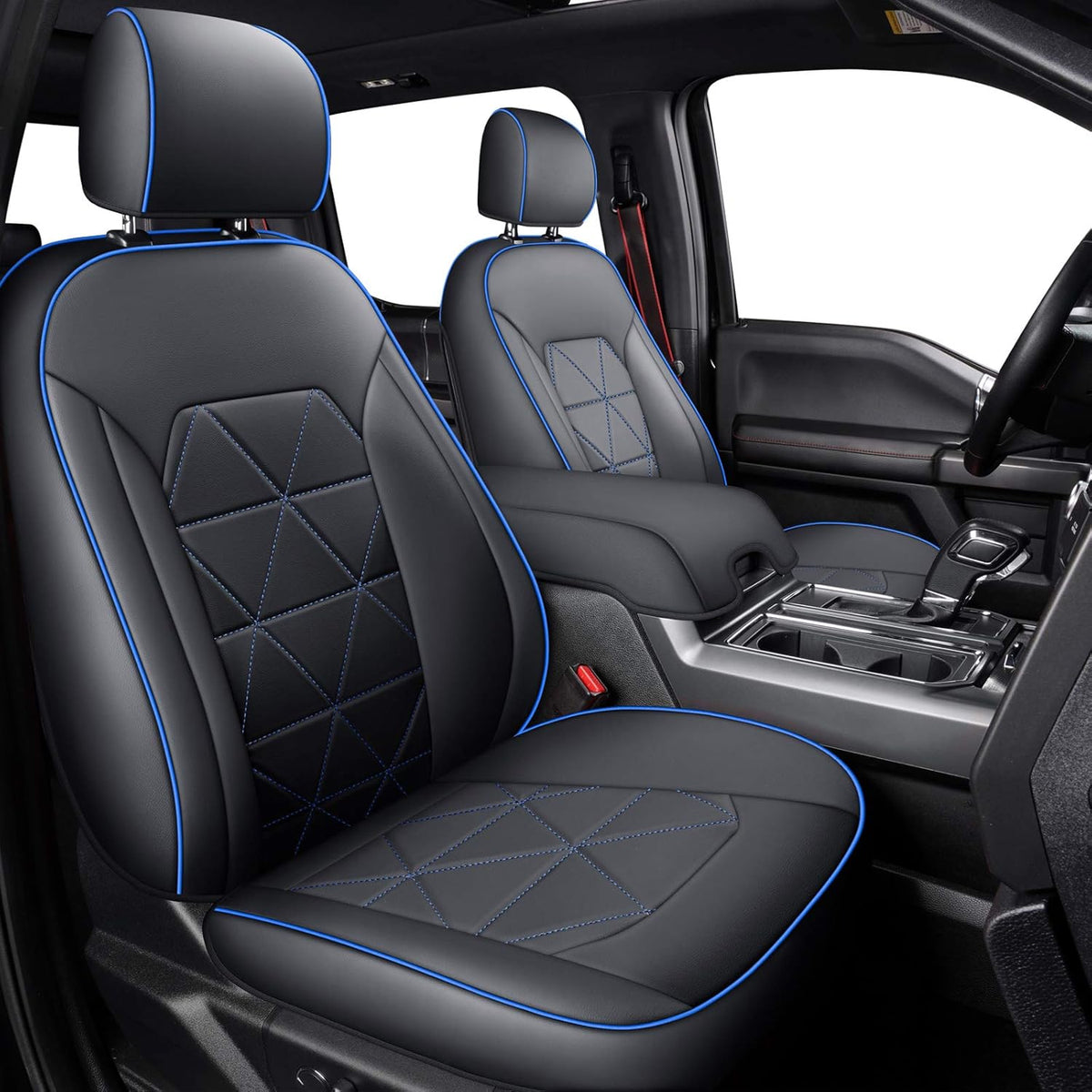 2 Front Seat Covers Custom Fit Black Q821