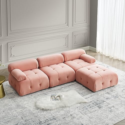 Pink Velvet Sleeper Sofa X19829