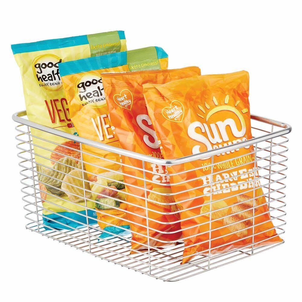 Metal Wire Kitchen Pantry Storage Organizer Bin W65827