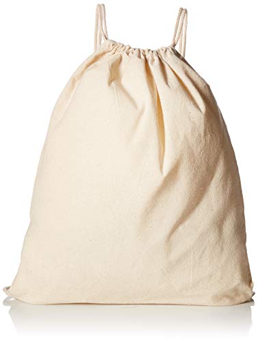 12 Pack Cotton Canvas Drawstring Backpack Bags S76560