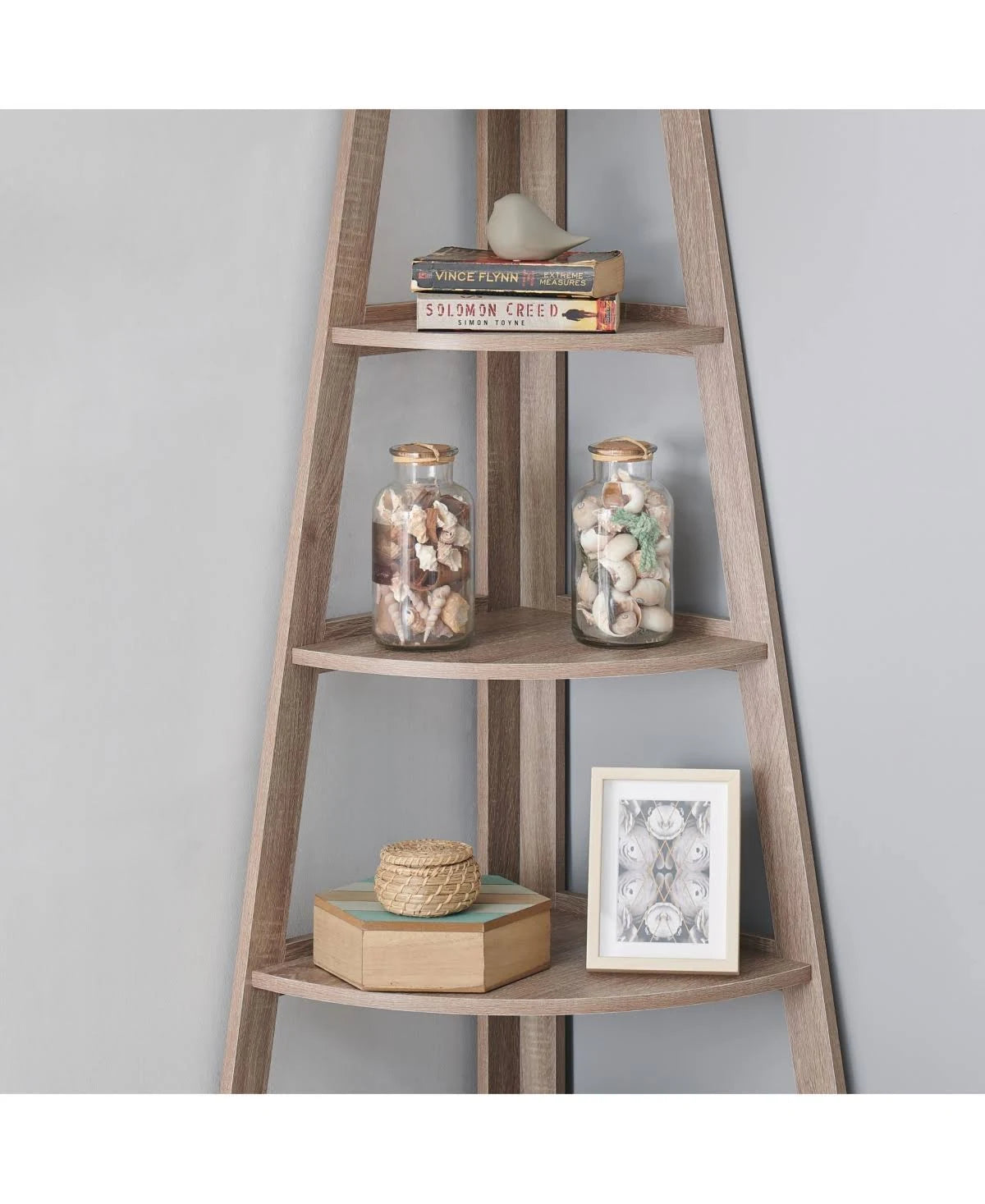 Black 5-Tier Corner Ladder Display Shelves Z190625