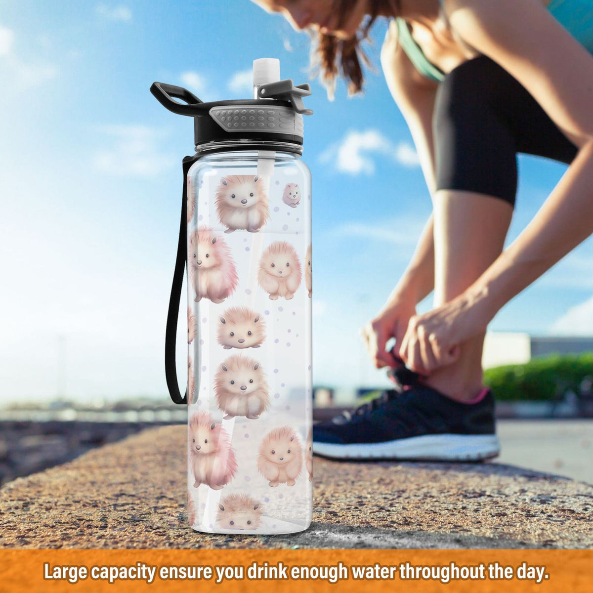 32oz Tritan Clear Water Bottle with Straw A56885