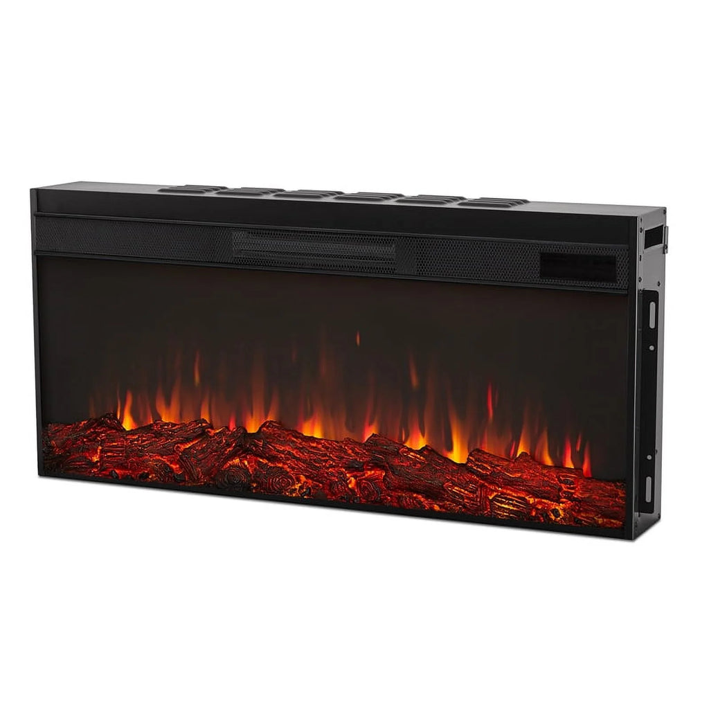 68" Wood Electric Fireplace in Venetian Gray Q270