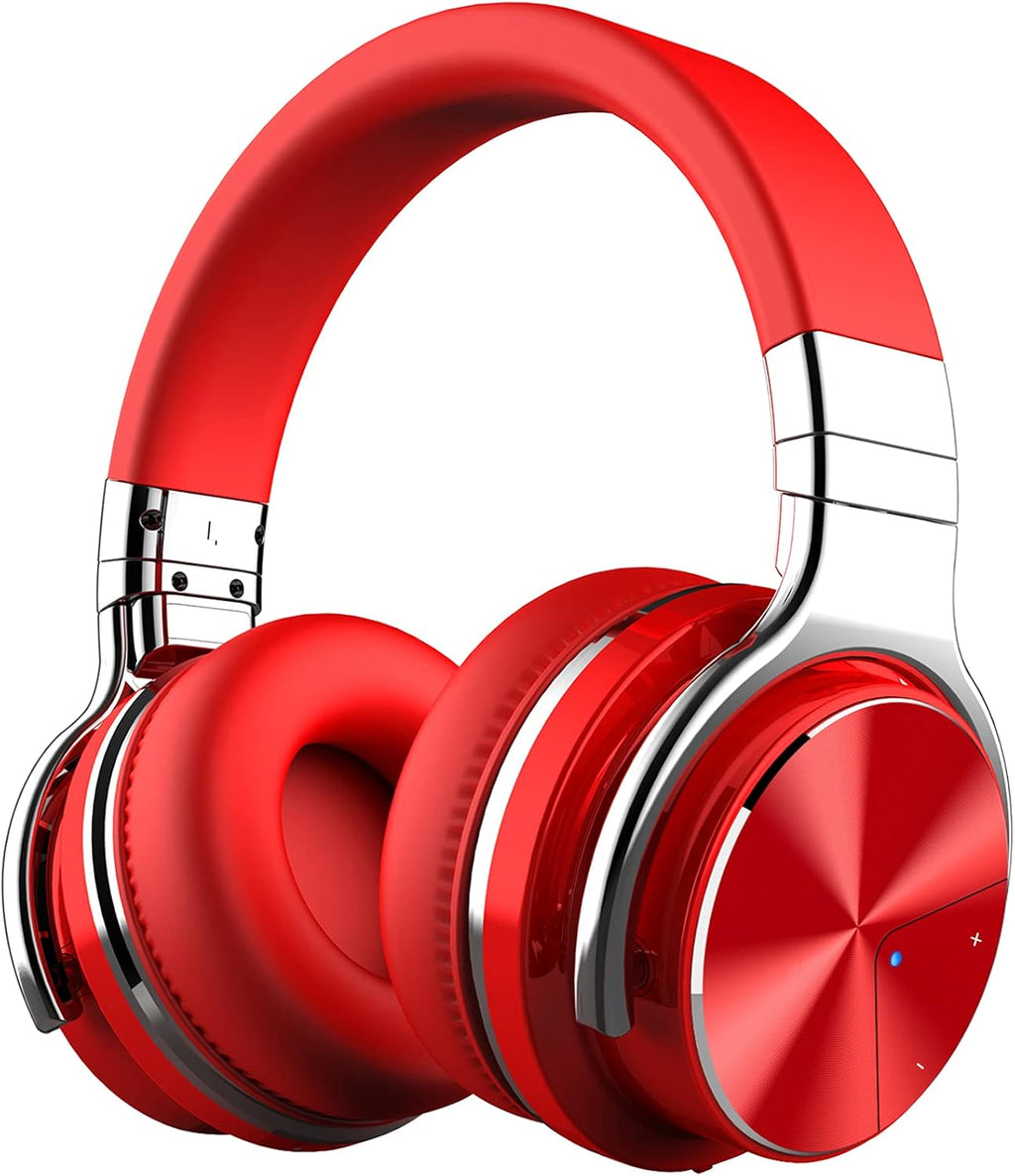 Red Active Noise Cancelling Wireless Over Ear Headphones with Microphone G8057