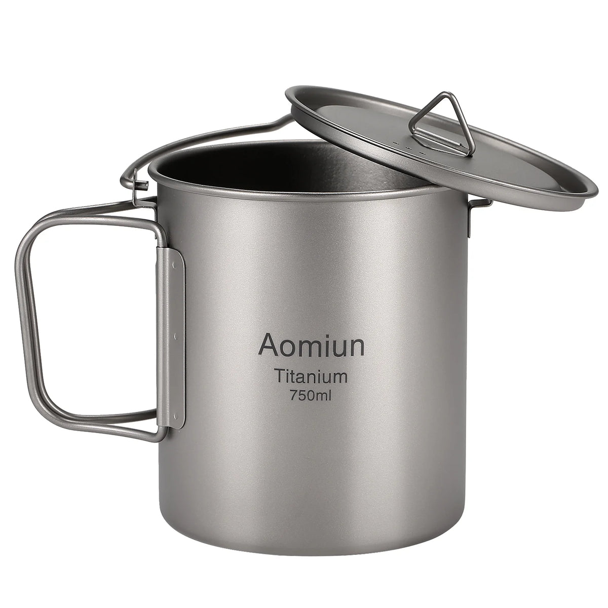 750ml Ultralight Camping Cooking Pot with Lid and Foldable Handle H3467