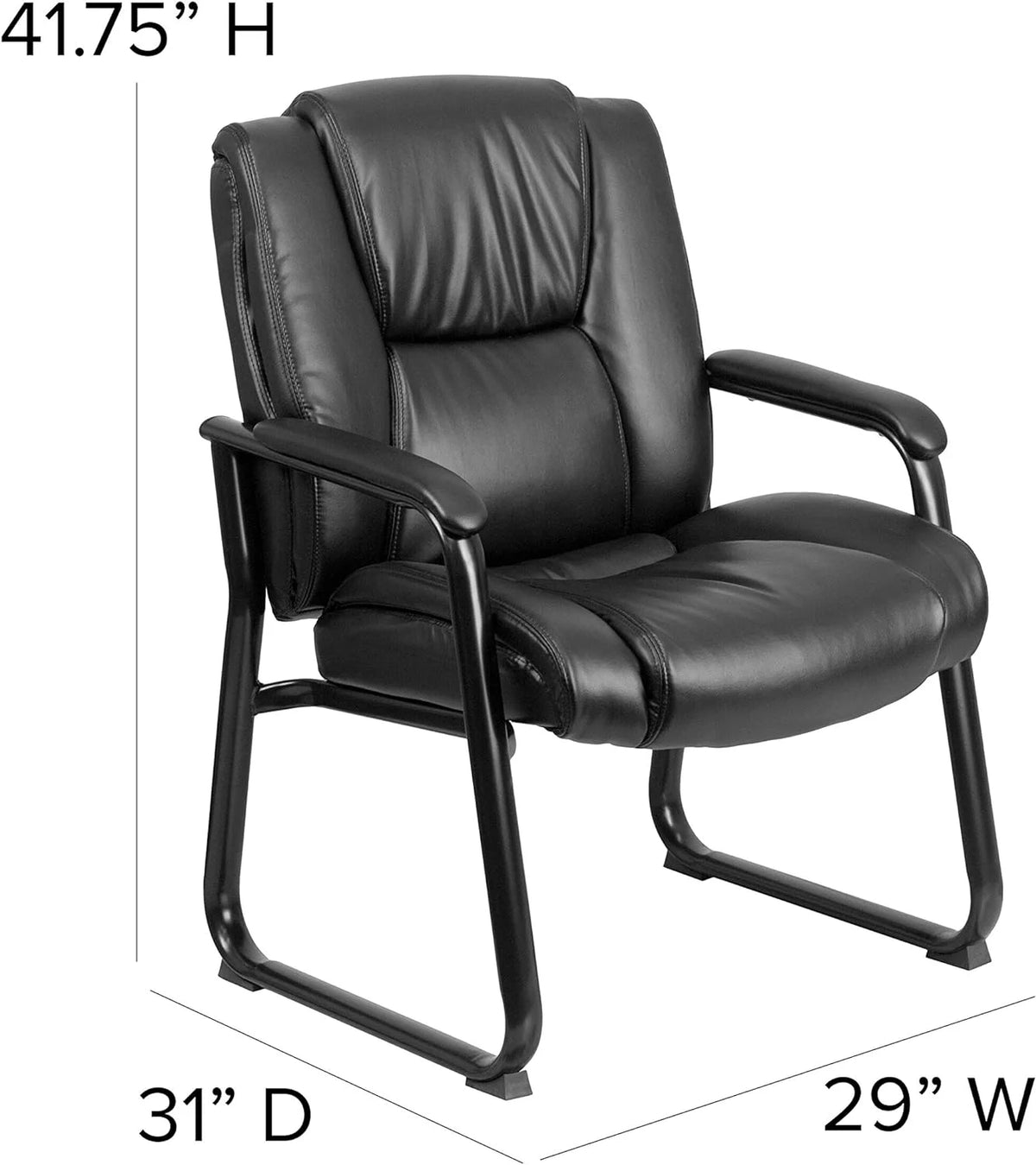 Black LeatherSoft Reception Chairs K314